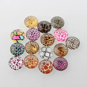 Animal Skin Printed Glass Cabochons