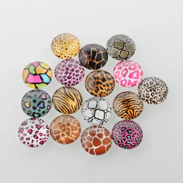Animal Skin Printed Glass Cabochons