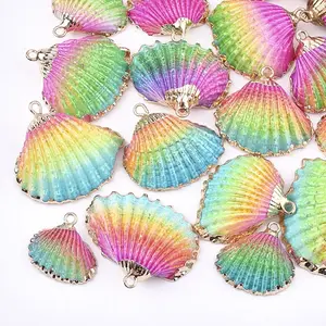 Spray Paint & Electroplate Sea Shell Pendants