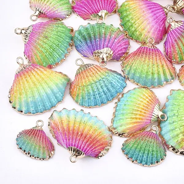 Spray Paint & Electroplate Sea Shell Pendants