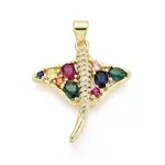 Brass Micro Pave Cubic Zirconia Pendants