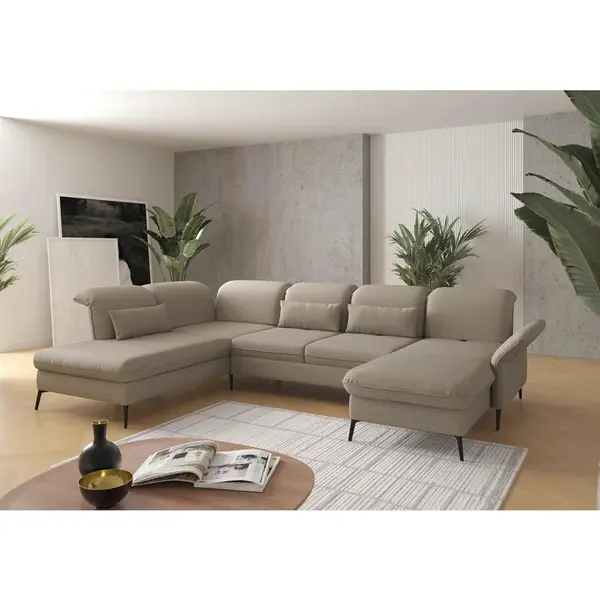 Sit & More SEDACÍ SOUPRAVA, textil, šedohnědá