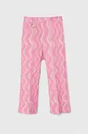 Dětské kalhoty Pinko Up růžová barva, vzorované
