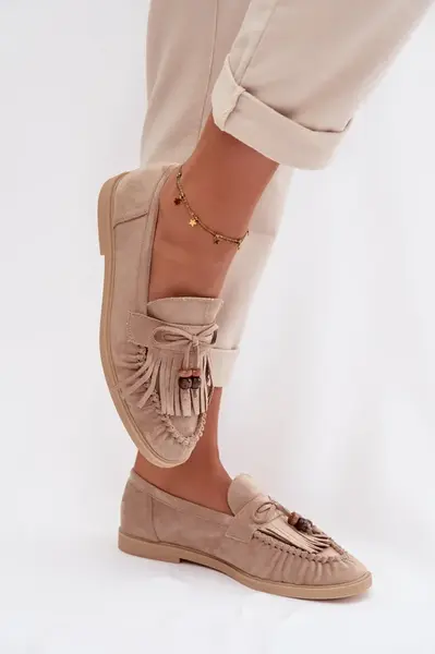 Dámské mokasíny s korálky a třásněmi Teressa