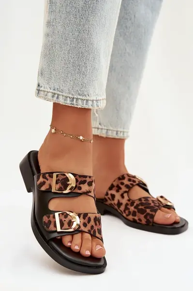 Dámské pantofle s leopardím vzorem