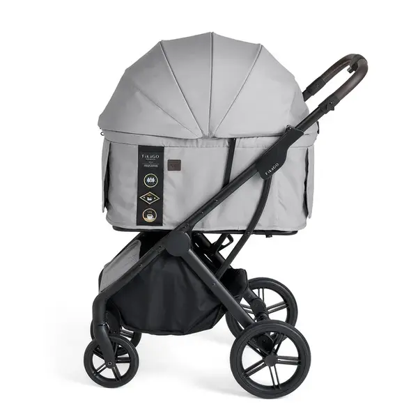 FIKAGO Kočárek pro kočky / psy AGILE2 Soft Grey