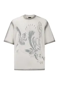 Ed Hardy Tričko  svetlosivá / biela