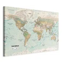 artgeist MALBA NA PLÁTNĚ, mapa světa, 120/80/1,2 cm