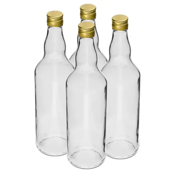 Fľaša 700 ml na alkohol s uzáverom na závit - 4 ks