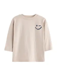 Next Tričko  béžová / kráľovská modrá