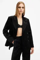 Bavlněné sako AllSaints SEVENH černá barva, W026QB