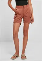 Women's Terracotta Cargo Shorts High Waist