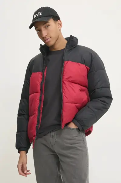 Bunda Hollister Co. pánská, vínová barva, zimní, KI332-4072