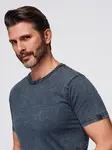 Ombre Men's t-shirt with wash effect - navy blue
