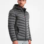Ombre Lightly insulated quilted men's jacket with satin trim - graphite