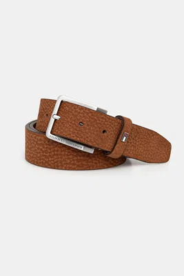 Kožený pásek Tommy Hilfiger pánský, hnědá barva, AM0AM13019