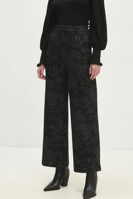 Kalhoty s vlnou Answear.LAB černá barva, high waist