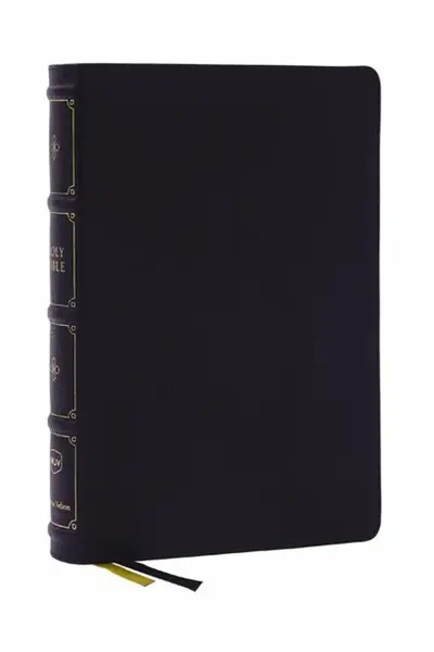 NKJV, Large Print Thinline Reference Bible, Blue Letter, Maclaren Series, Leathersoft, Black, Comfort Print - Thomas Nelson