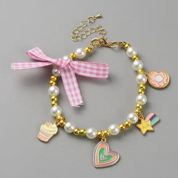 Heart & Star & Donut Alloy Charm Bracelets