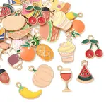 30Pcs 15 Styles Alloy Enamel Pendants