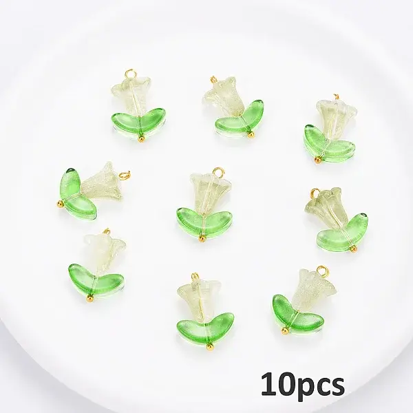 10Pcs Glass Pendants