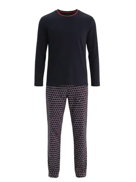 Dagi Dlhé pyžamo  námornícka modrá / zafírová / šedobiela