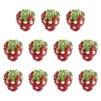 10Pcs Clay Polymer Rhinestone Beads