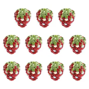 10Pcs Clay Polymer Rhinestone Beads