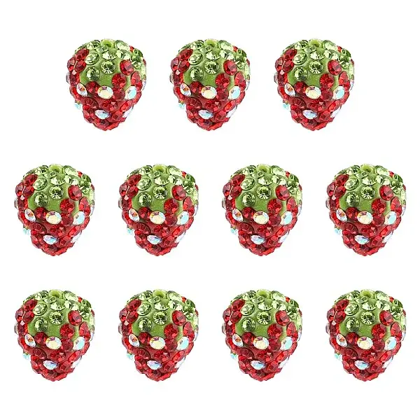 10Pcs Clay Polymer Rhinestone Beads