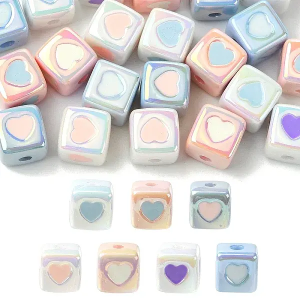 21Pcs 7 Colors Opaque Acrylic Enamel Beads