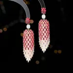 Teardrop Brass Micro Pave Cubic Zirconia Dangle Stud Earrings