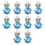 10Pcs Alloy Glass Pendants