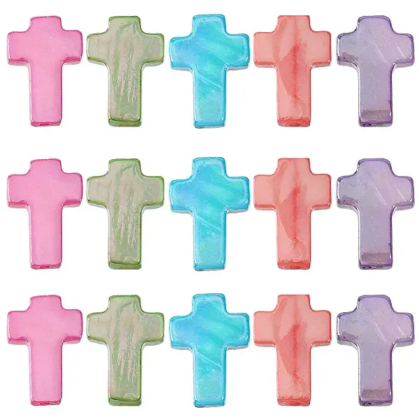 50Pcs 5 Colors Natural Freshwater Shell Beads Strands