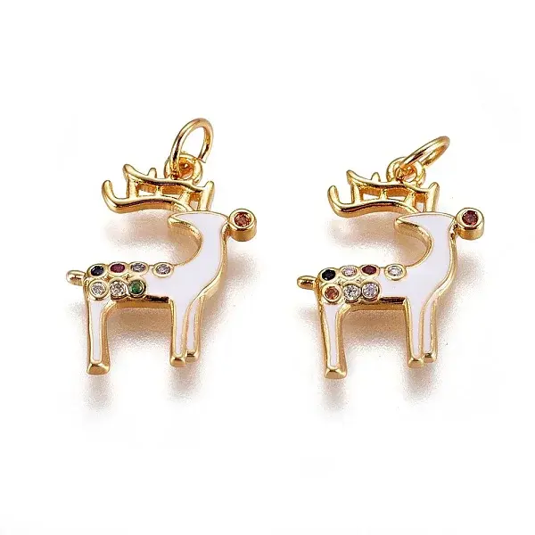 Brass Micro Pave Cubic Zirconia Pendants