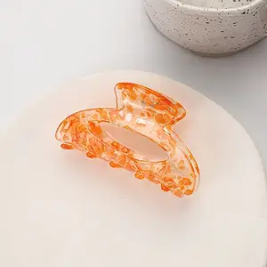 Transparent Floral Pattern Acrylic Claw Hair Clips