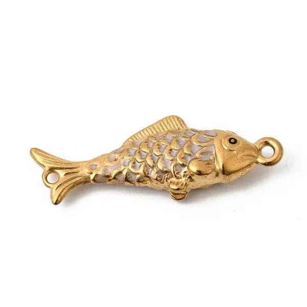 304 Stainless Steel Enamel Fish Connector Charms