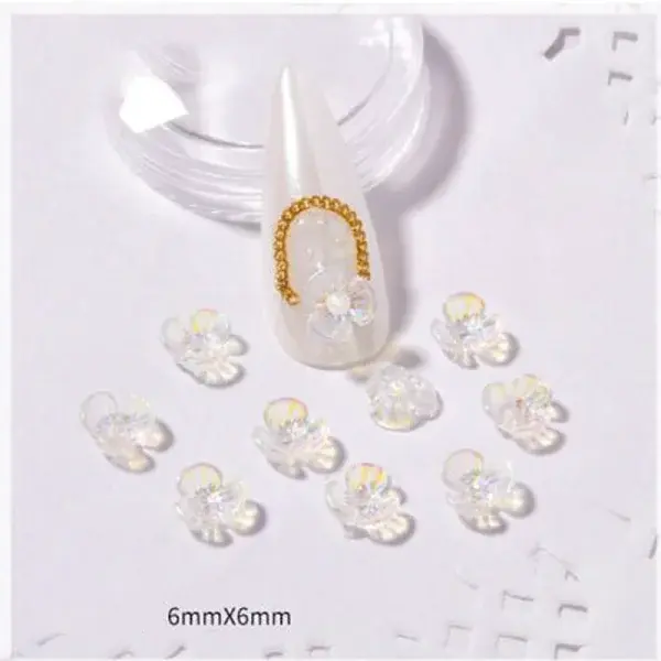 Resin 3-petals Flower Nail Art Charms