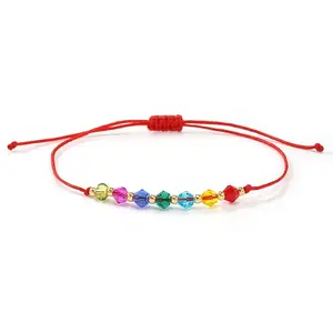 Adjustable Glass Beads Braided Bead Bracelets