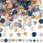 240Pcs 12 Styles Electroplate Glass Beads