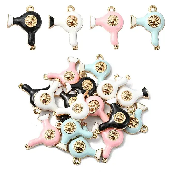 16Pcs 4 Colors Alloy Enamel Pendants
