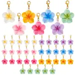 42Pcs 7 Colors Resin Flower Pendant Decorations
