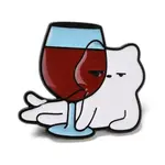 Drunk Cat Enamel Pins