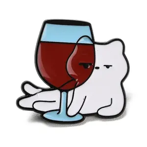 Drunk Cat Enamel Pins
