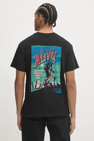 Bavlněné tričko Zoo York černá barva, s potiskem, 60690034