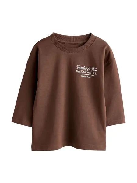 Next Tričko  hnedá / biela