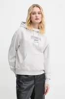 Mikina Levi's dámská, šedá barva, s kapucí, s potiskem