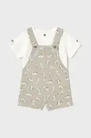 Dětská bavlněná souprava Mayoral béžová barva, 1650