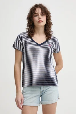 Bavlněné tričko Levi's tmavomodrá barva