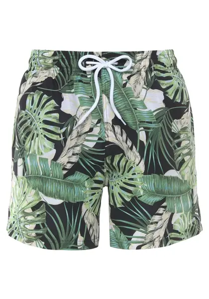 s.Oliver Plavecké šortky  krémová / zelená / čierna / biela