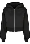 Women's short oversized jacket with zip black